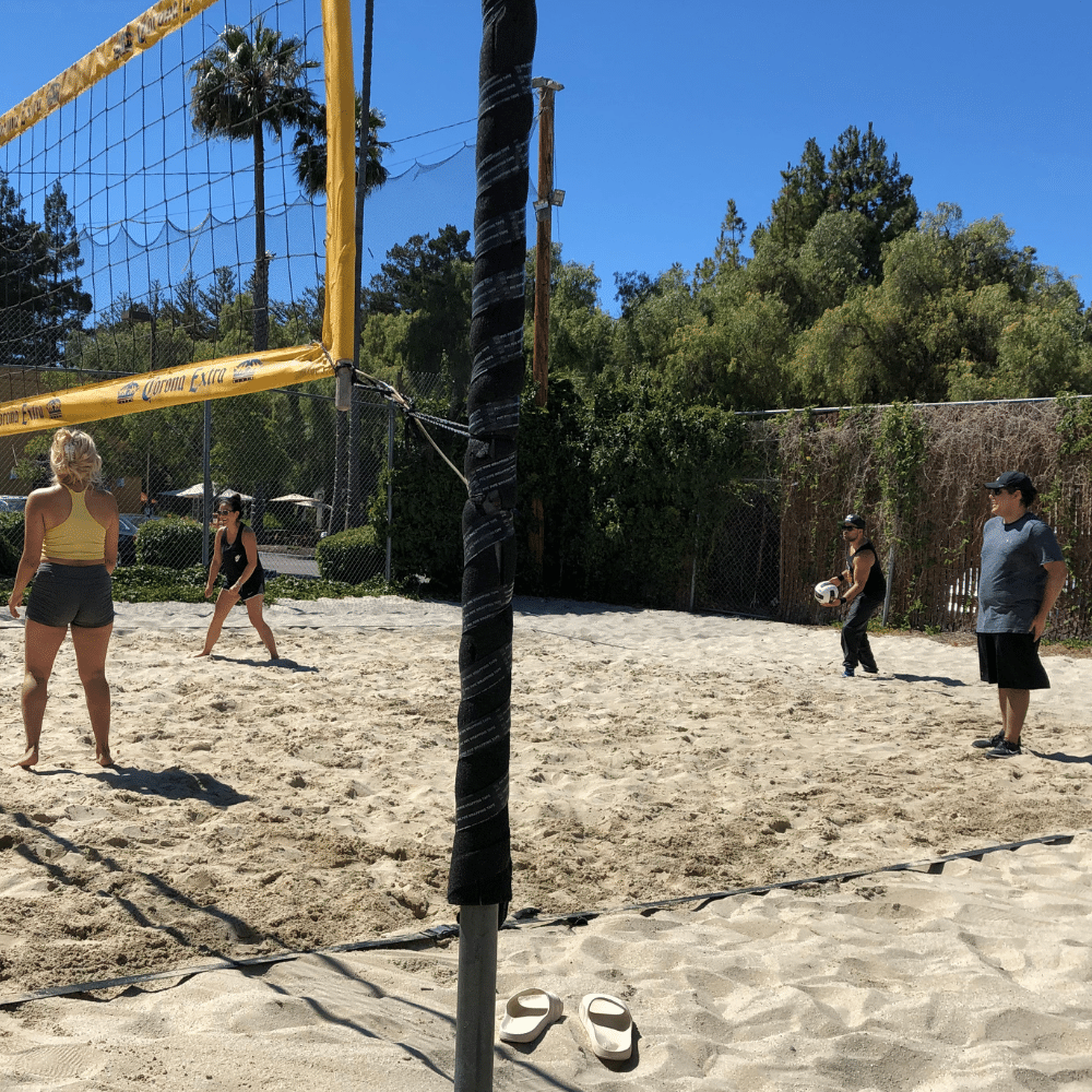 go barefoot for beach volleyball