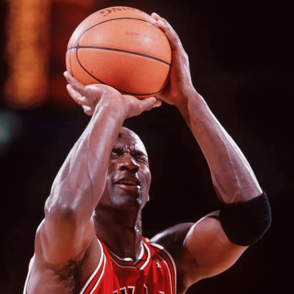 Michael Jordan eyes closed