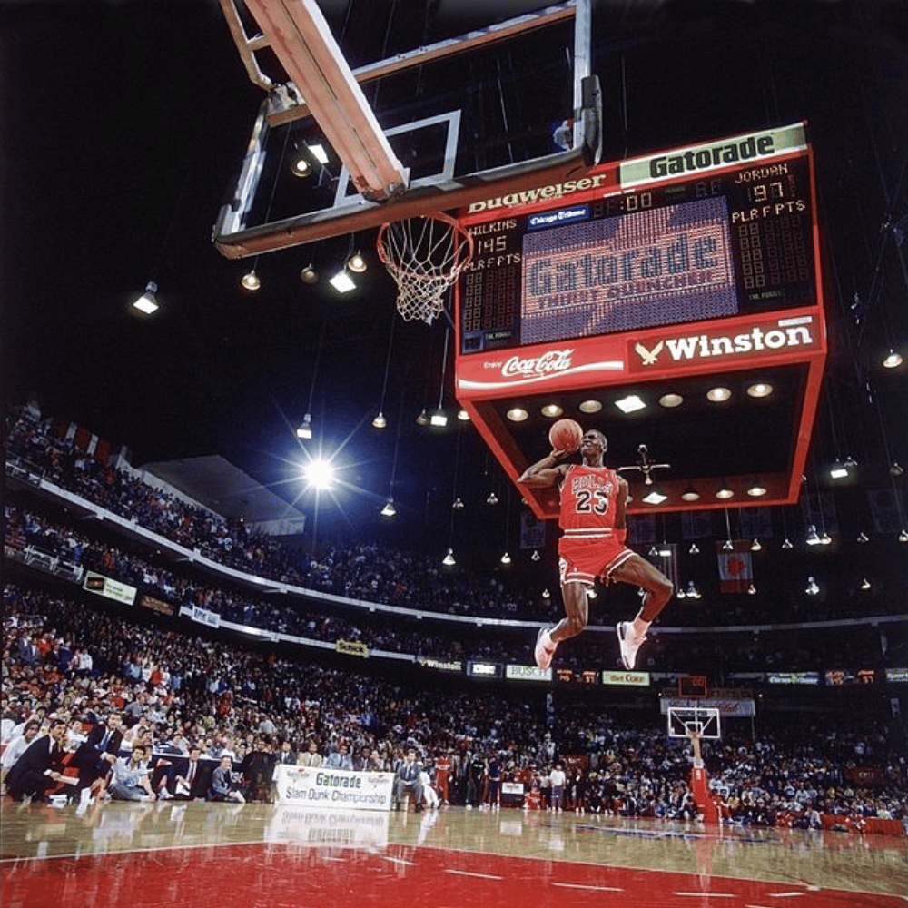 Michael Jordan free throw dunk